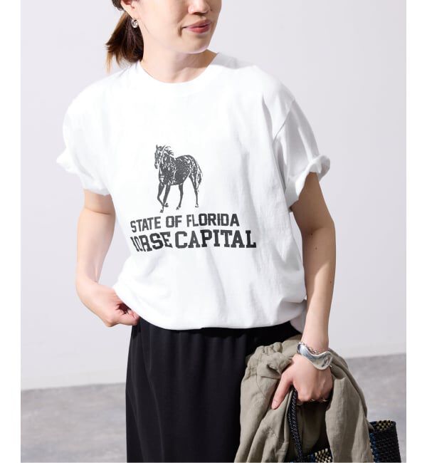 SLOBE IENA「《追加》GULF COAST/ガルフコースト SLOBE別注 グラフィックTEE1」|Tシャツ・カットソー|ホワイト