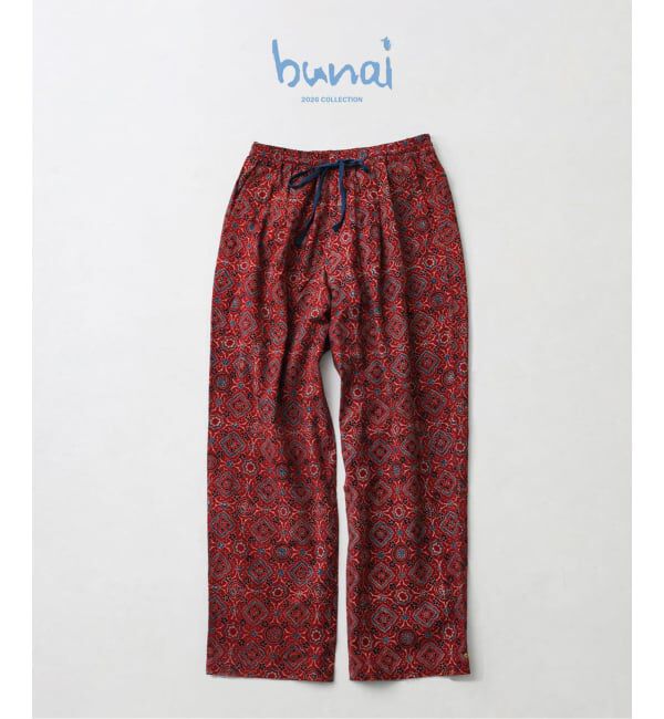 JOURNAL STANDARD relume「bunai / ブナイ 別注 アジュラク プリント イージーパンツ」|その他|レッド