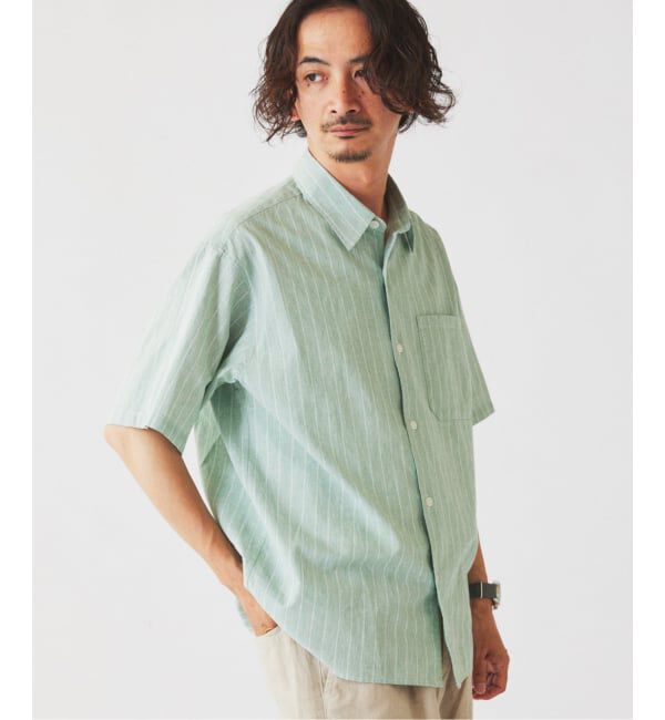 JOURNAL STANDARD relume「JAMES FABRIC コットンリネン ストライプ 半袖シャツ」|シャツ・ブラウス|