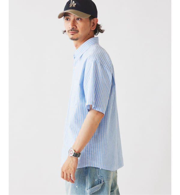 JOURNAL STANDARD relume「JAMES FABRIC コットンリネン ストライプ 半袖シャツ」|シャツ・ブラウス|