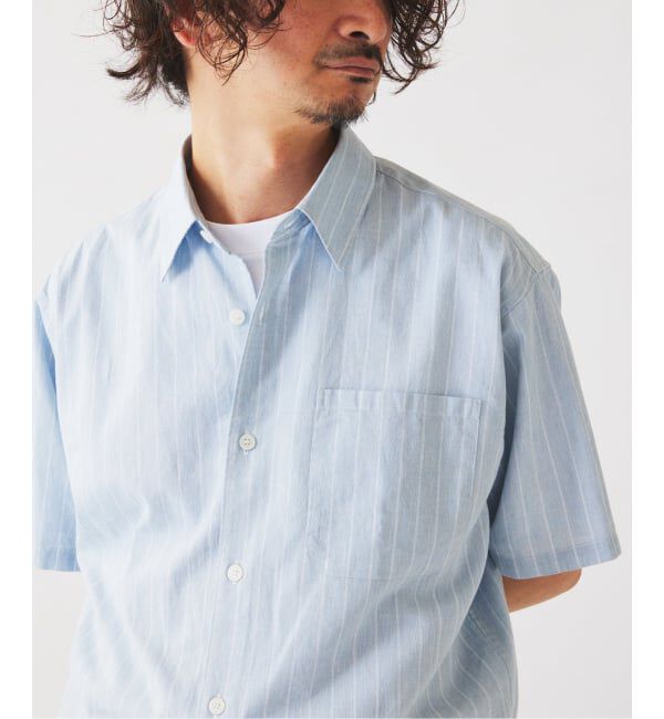 JOURNAL STANDARD relume「JAMES FABRIC コットンリネン ストライプ 半袖シャツ」|シャツ・ブラウス|