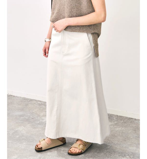 Spick and Span「ウォッシュドツイルナロースカート」|スカート|ナチュラル