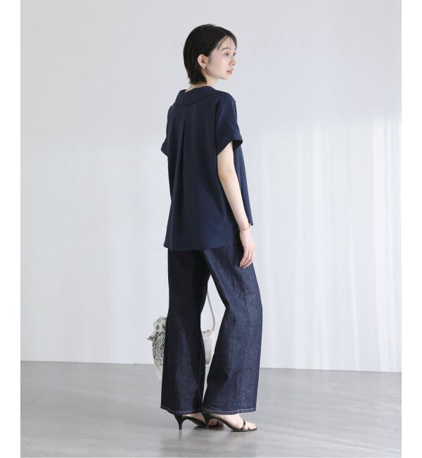  「【洗える】スキッパーカラーフレンチシャツ」|シャツ・ブラウス|
