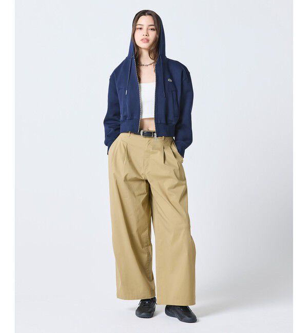 LACOSTE「ダブルフェイスジャージジップフーディー」|パーカー|