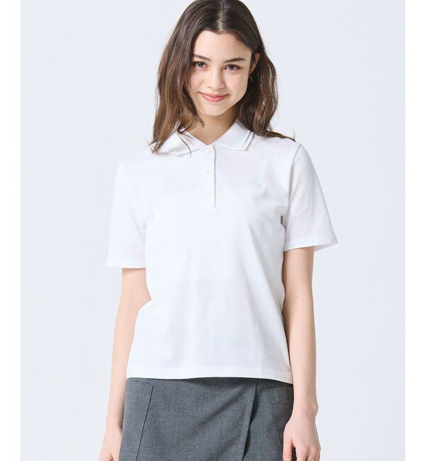 LACOSTE「ダブルカラー鹿の子鹿の子ポロシャツ」|ポロシャツ|ホワイト