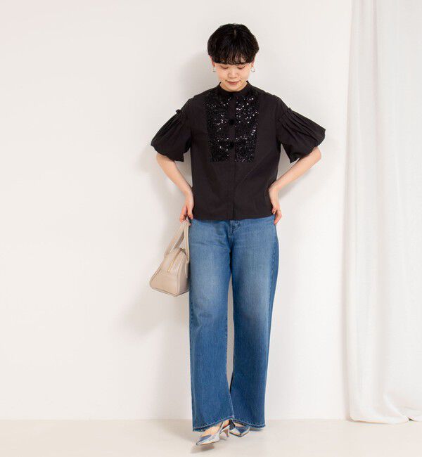 Rie Miller「【RM denim】スリットフレアハイウエストデニム」|デニム|