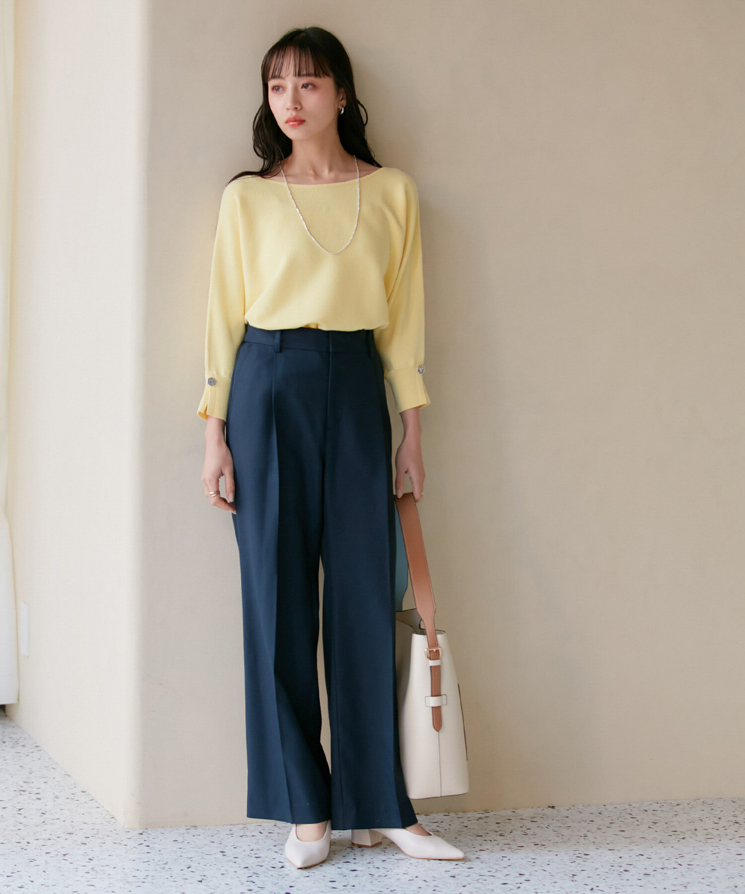 VIS「美HITワンタックストレートパンツ【洗える】」|スラックス|