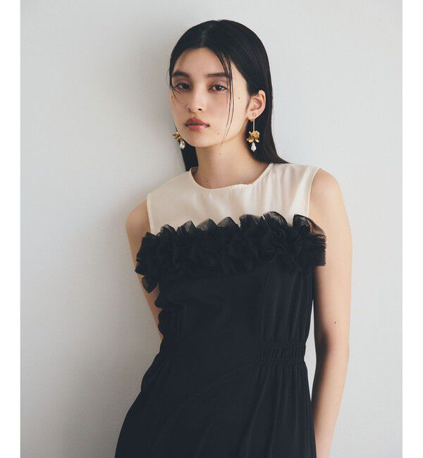 VIS「【VIS DRESS】チュールフラワードッキングワンピース」|ワンピース|