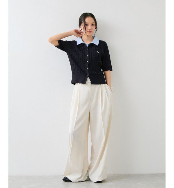 VIS「【POLO BCS】VIS別注ケーブルドッキング衿付きカーディガン」|カーディガン|
