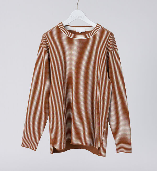ABAHOUSE「【アンサンブル可能】リバー ニット クルーネック プルオーバー」|ニット・セーター|キャメル