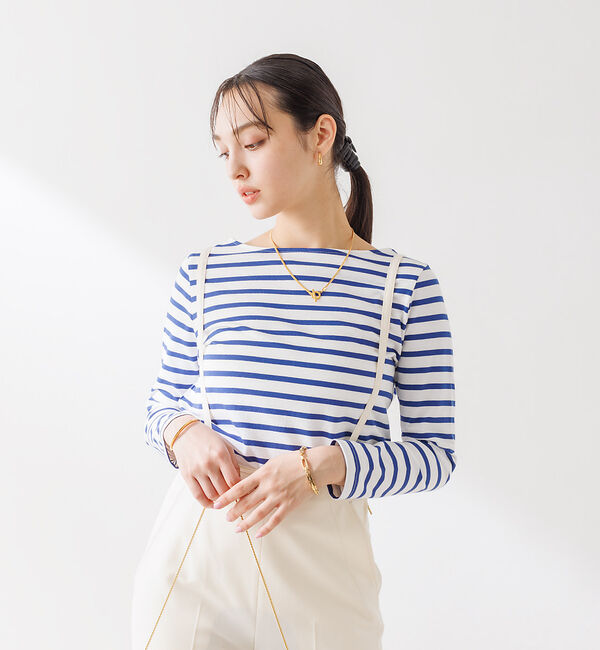 Rouge vif「バックVボーダー ロンT」|Tシャツ・カットソー|