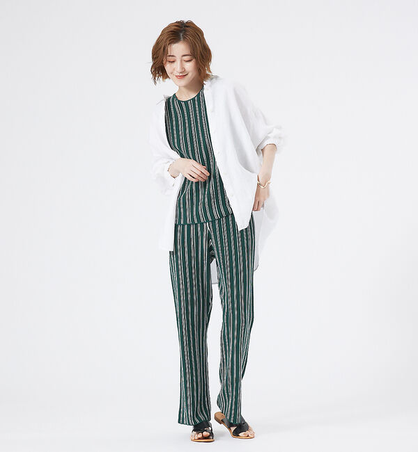 abahouse mavie「ストライプニットノースリーブプルオーバー」|ニット・セーター|