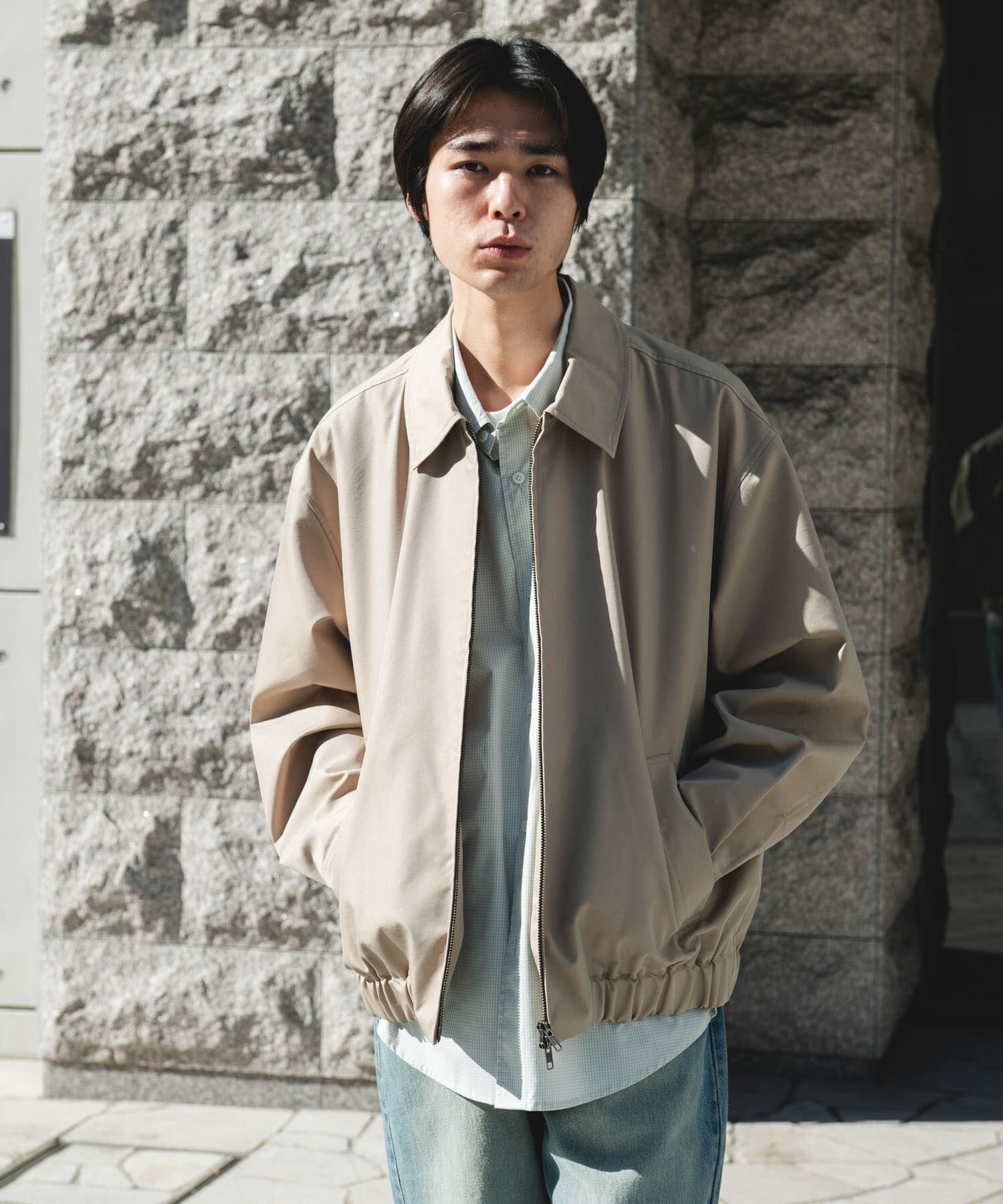 URBAN RESEARCH DOORS「ヘムシャーリング フルジップ ブルゾン」|ブルゾン・スタジャン|