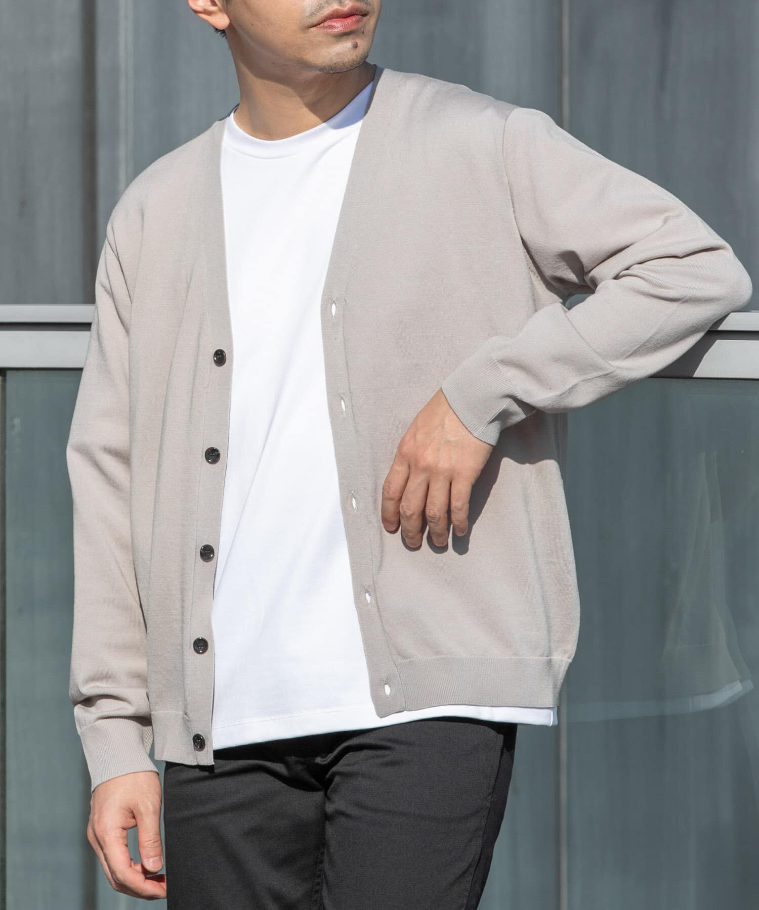 URBAN RESEARCH ROSSO「『WEB限定』シルク混ベーシックカーディガン」|カーディガン|