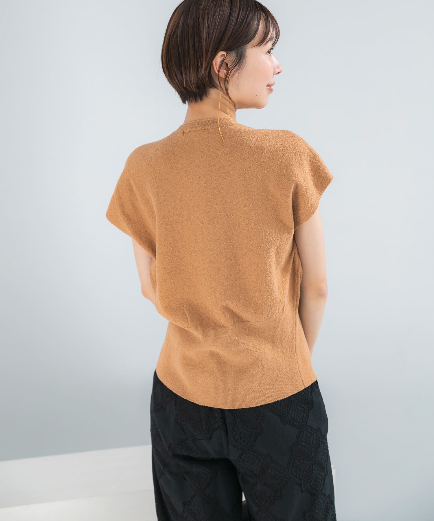 URBAN RESEARCH ROSSO「リネンコットンウエストシェイプデザインニット」|ニット・セーター|