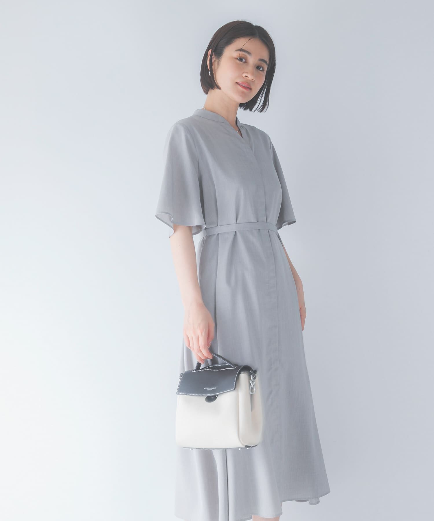 URBAN RESEARCH ROSSO「ウォッシャブルフレアスリーブワンピース」|ワンピース|グレー