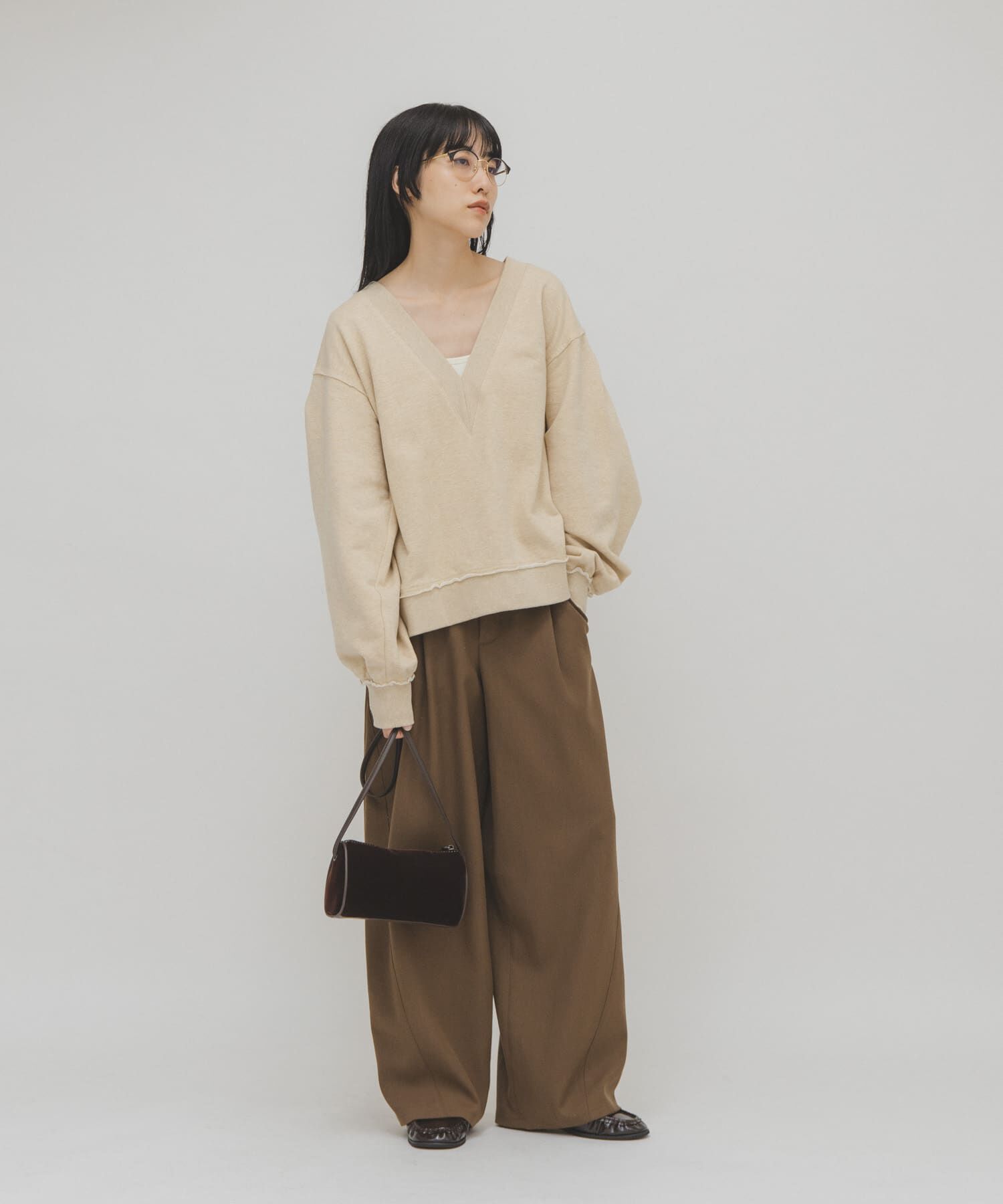  「ステッチデザインベロアミニBAG」|ショルダー・メッセンジャー|