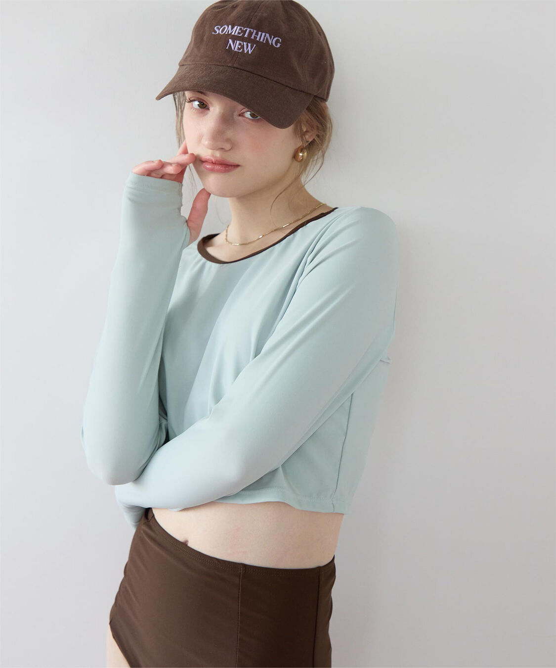 SEA DRESS「3点セット/パイピング長袖ビキニ&times;ショートパンツ/水着」|ビキニ|