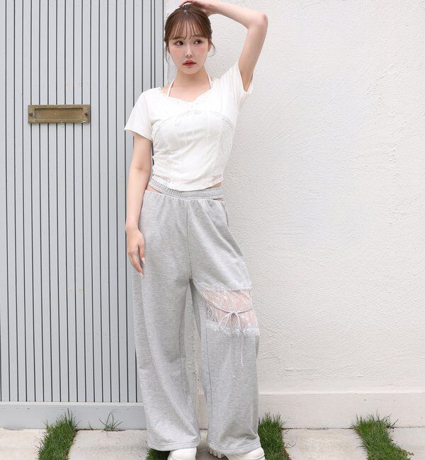  「ウエストカットレース付きカットパンツ」|その他|