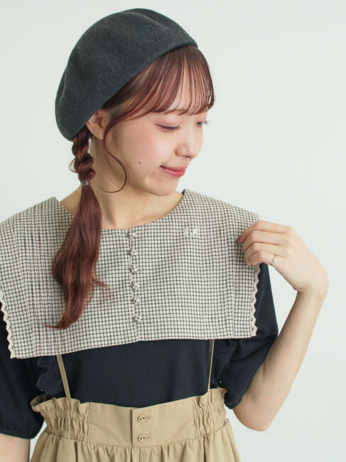 Samansa Mos2「【SA刺繍】くるみボタンセーラー付け襟」|その他|チェック