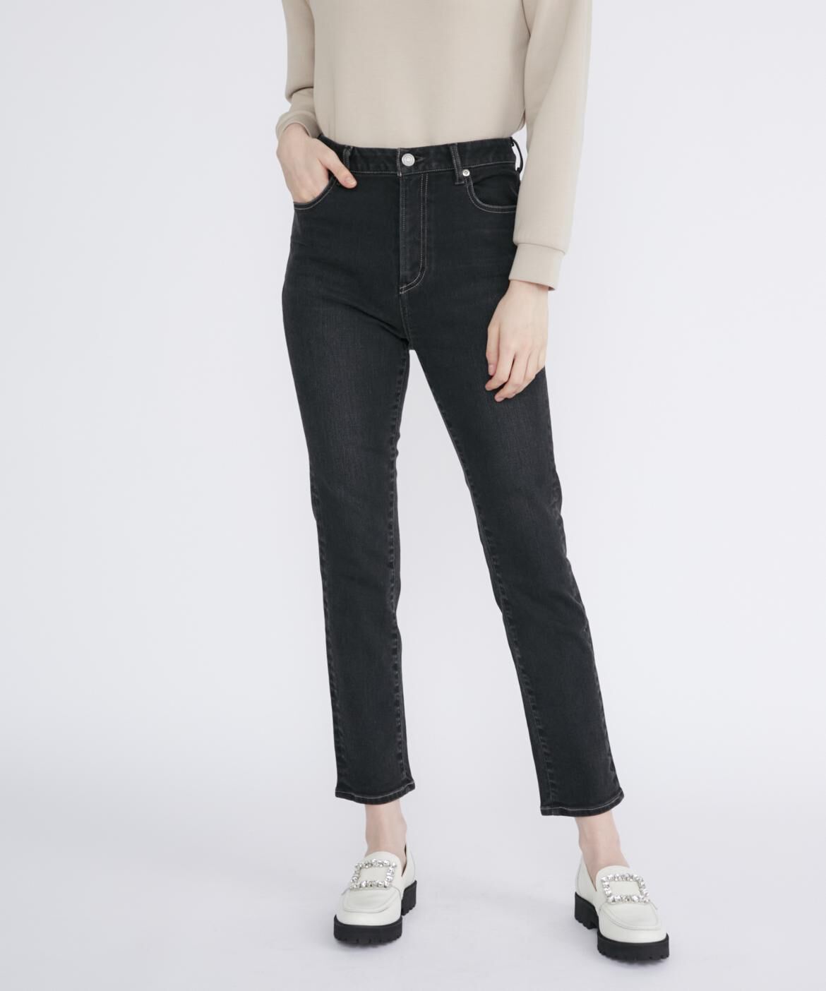 Maglie le cassetto「《Maglie Jeans》スリムストレートデニム」|デニム|ブラック
