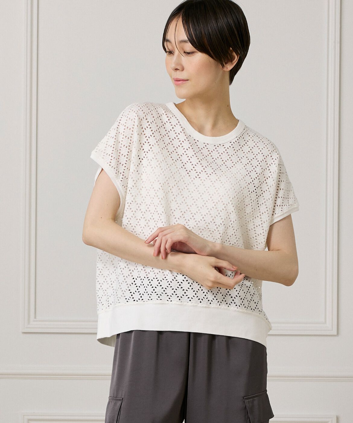 7-IDconcept.「アイレット天竺カットプルオーバー」|Tシャツ・カットソー|
