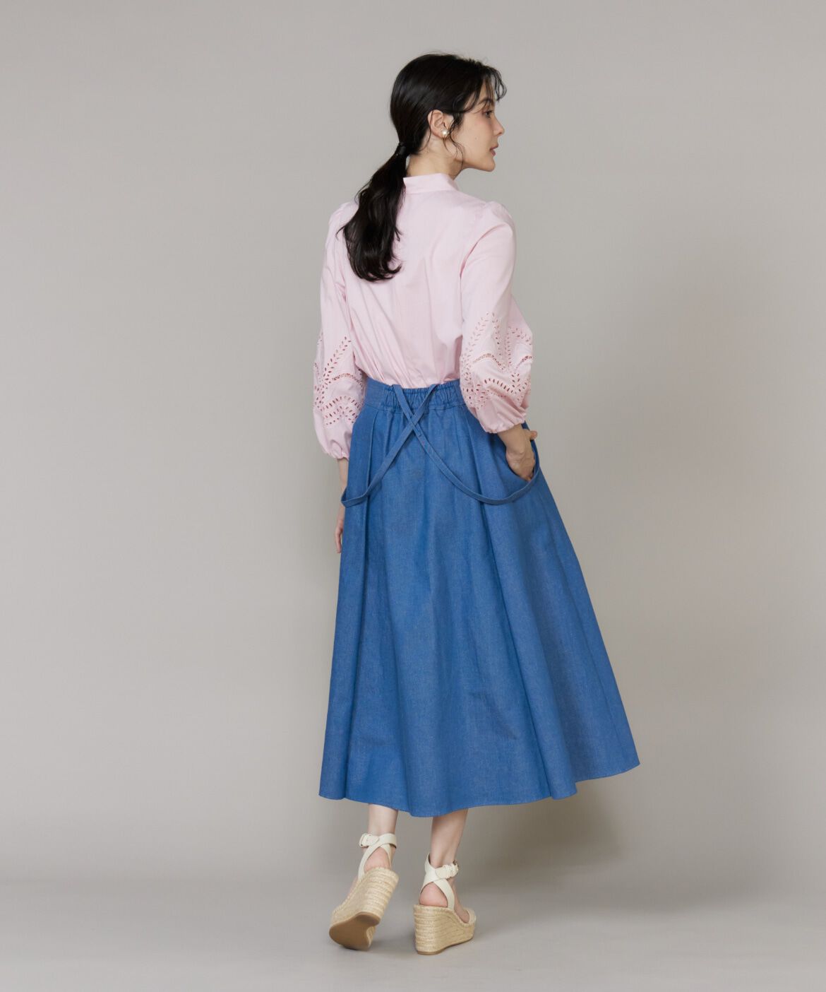 Maglie le cassetto「《WEB･POPUP限定》ｻｽﾍﾟﾝﾀﾞｰ付きﾃﾞﾆﾑﾀｯｸｽｶｰﾄ《M Maglie le」|スカート|