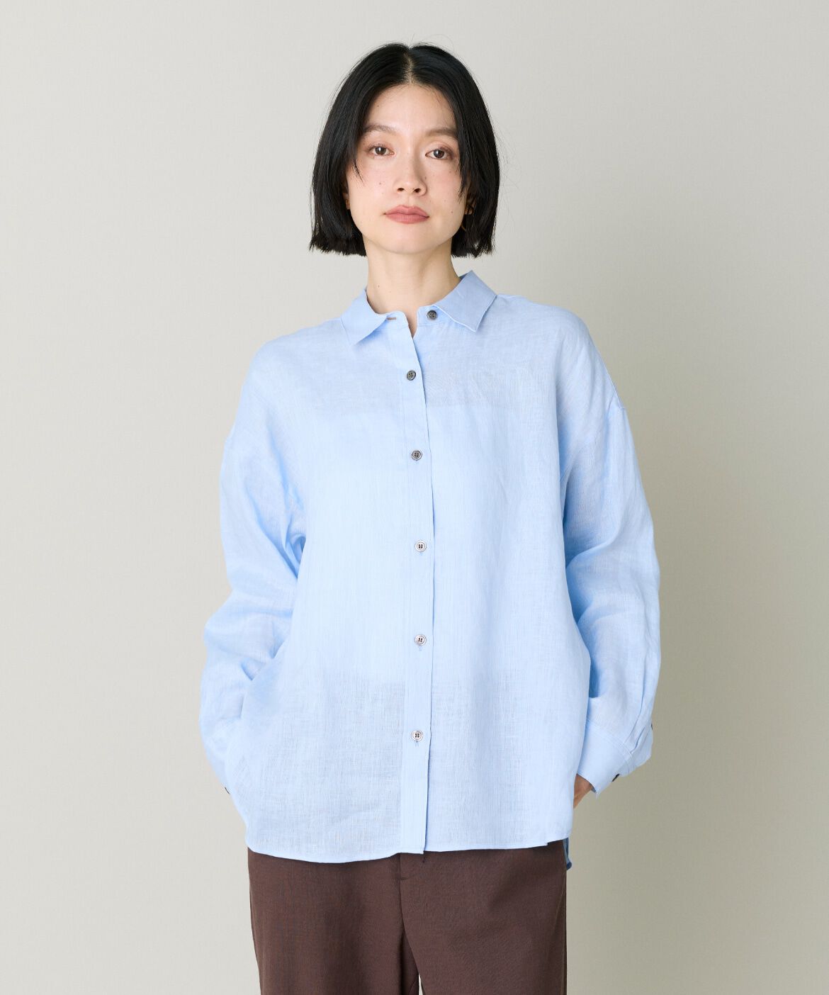 7-IDconcept.「《大きいサイズ》リネンシャツ｜上質な麻素材で涼しく快適な一枚」|シャツ・ブラウス|