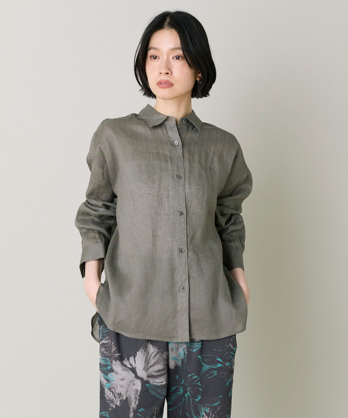 7-IDconcept.「《大きいサイズ》リネンシャツ｜上質な麻素材で涼しく快適な一枚」|シャツ・ブラウス|
