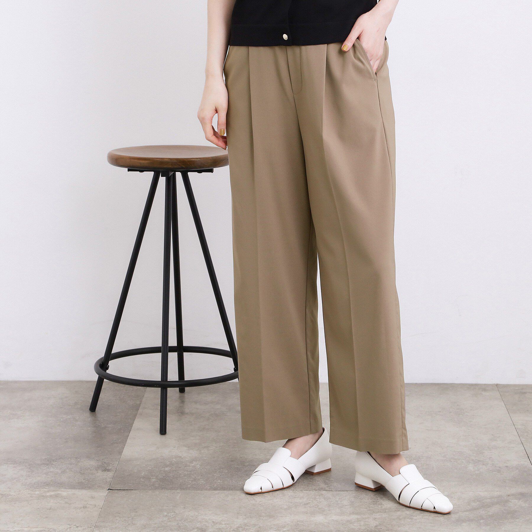 grove「【ひんやり・UV・洗濯機◎】センタープレスが取れにくい、ハイパーストレッチワイドパンツ」|その他|モカブラウン(042