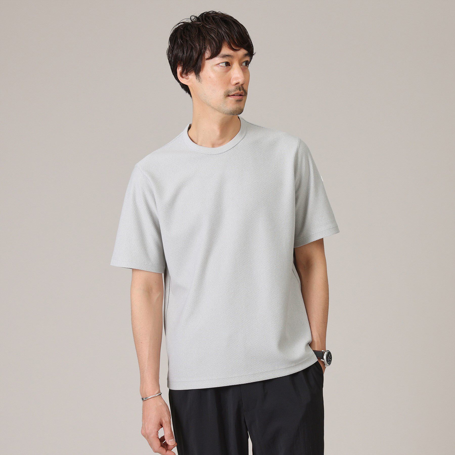 TAKEO KIKUCHI「【尾州織/Made in JAPAN】メランジ Tシャツ」|Tシャツ・カットソー|ライトグレー(011