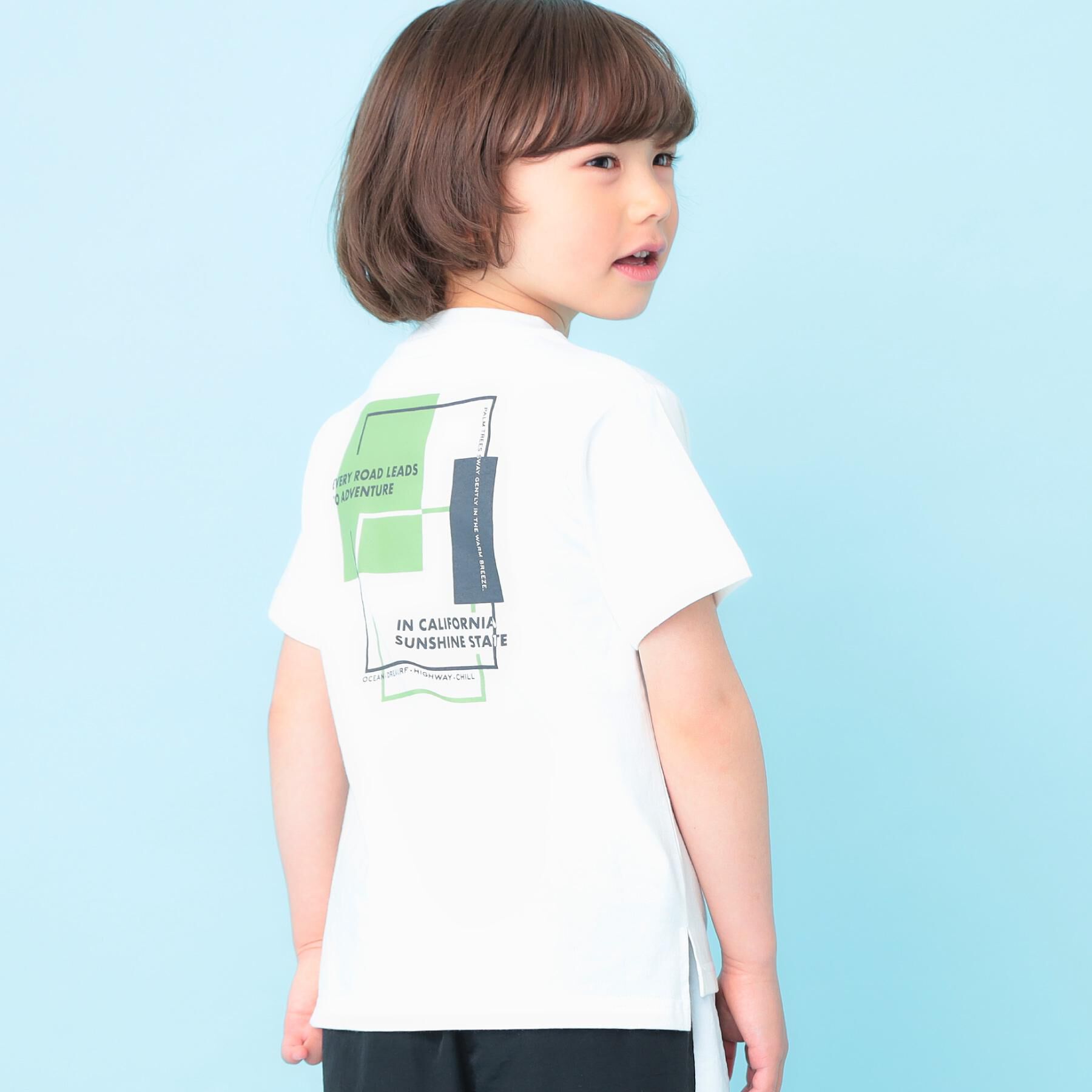 THE SHOP TK「天竺アソートプリント半袖Tシャツ 幾何学アート、スパンコール、飛行機」|Tシャツ・カットソー|オフホワイト(003