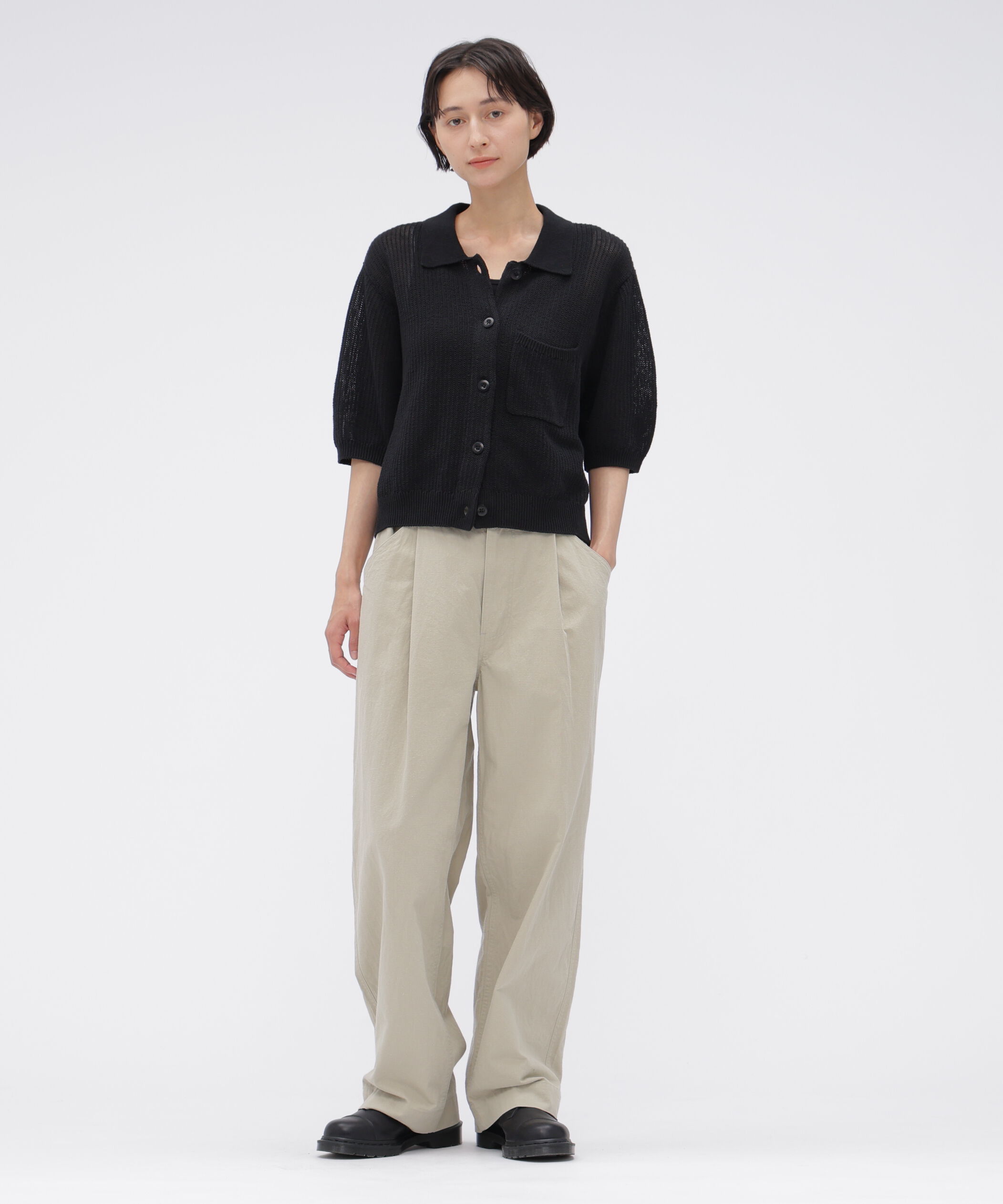 MHL.「COTTON LINEN TINY RIPSTOP TROUSERS」|その他|LIGHT BEIGE1