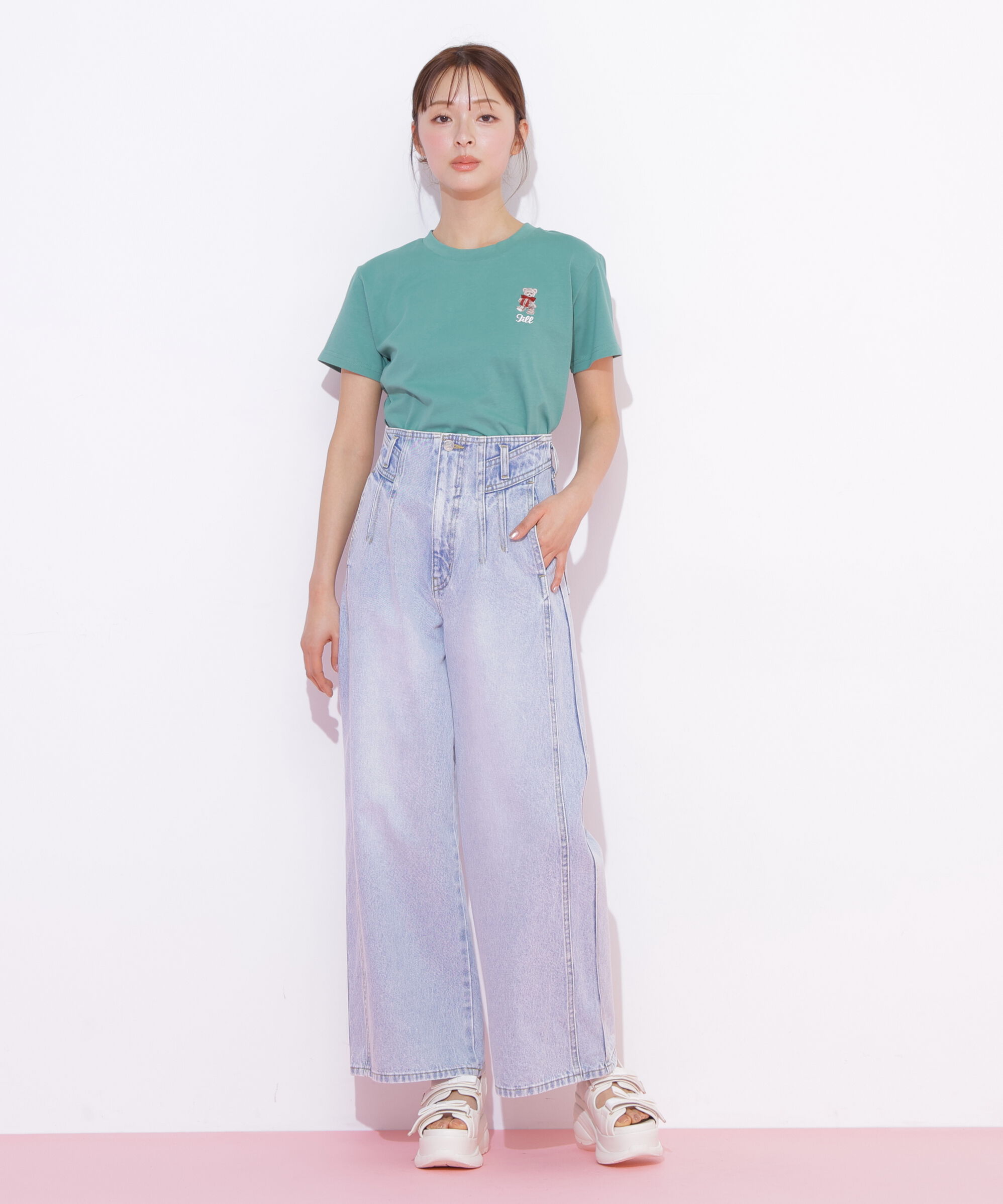  「＜BEARシリーズ＞刺繍Tシャツオーガニックコットン」|Tシャツ・カットソー|