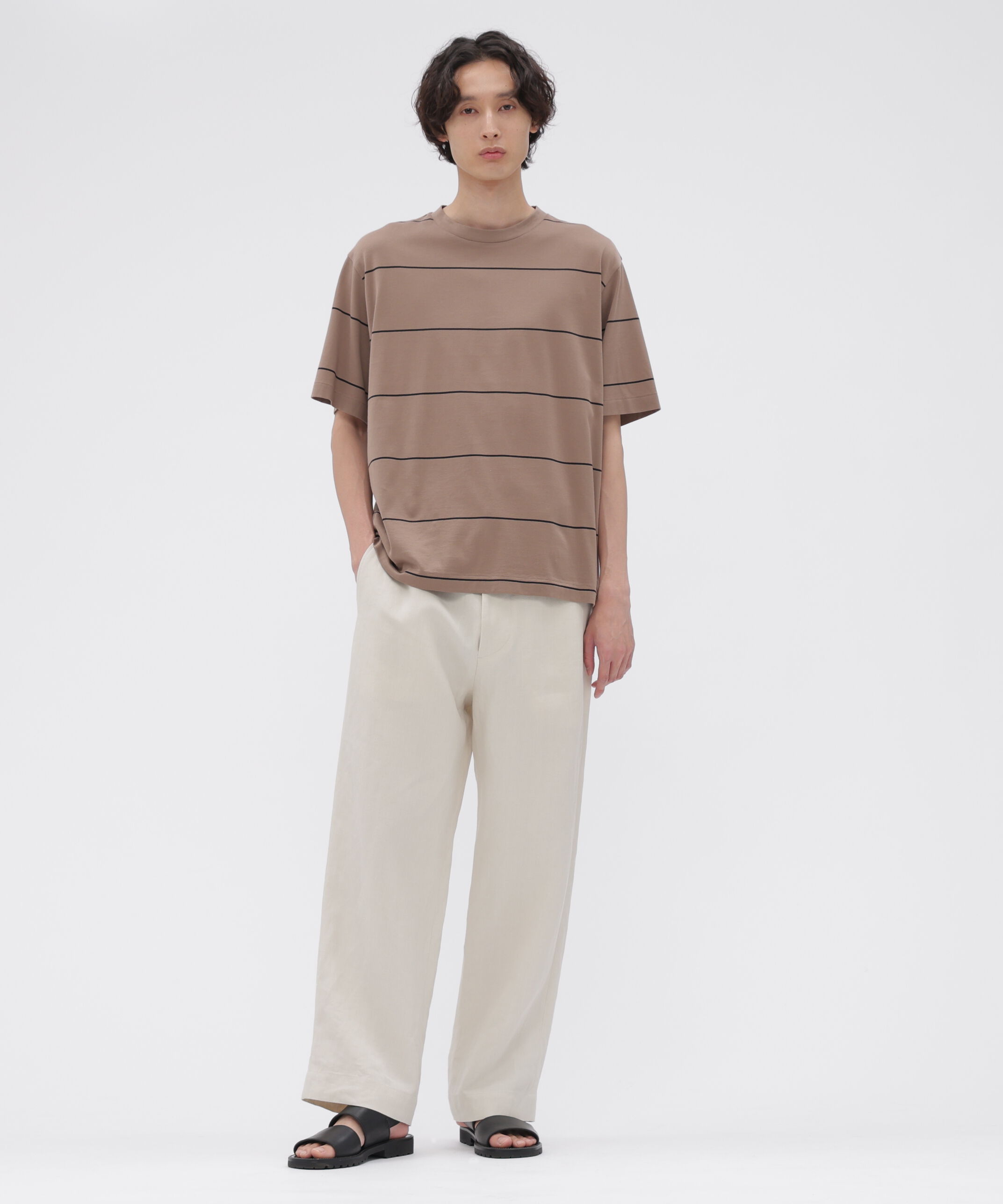 MARGARET HOWELL「FINE COTTON STRIPE JERSEY TOP」|Tシャツ・カットソー|