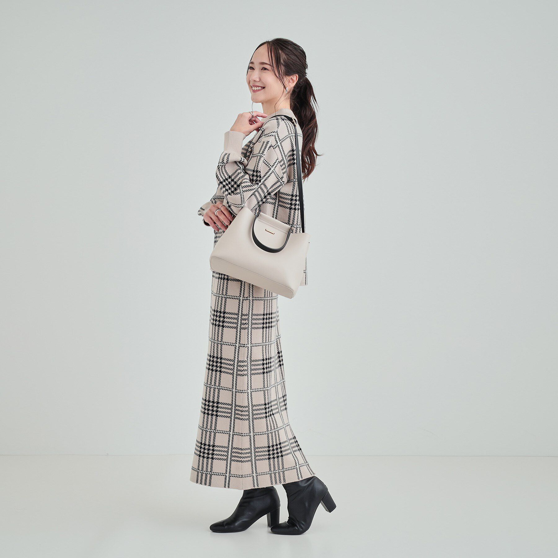 SHOO･LA･RUE「【通勤/セレモニー/2WAY】フロントバー金具3層トート」|トートバッグ|