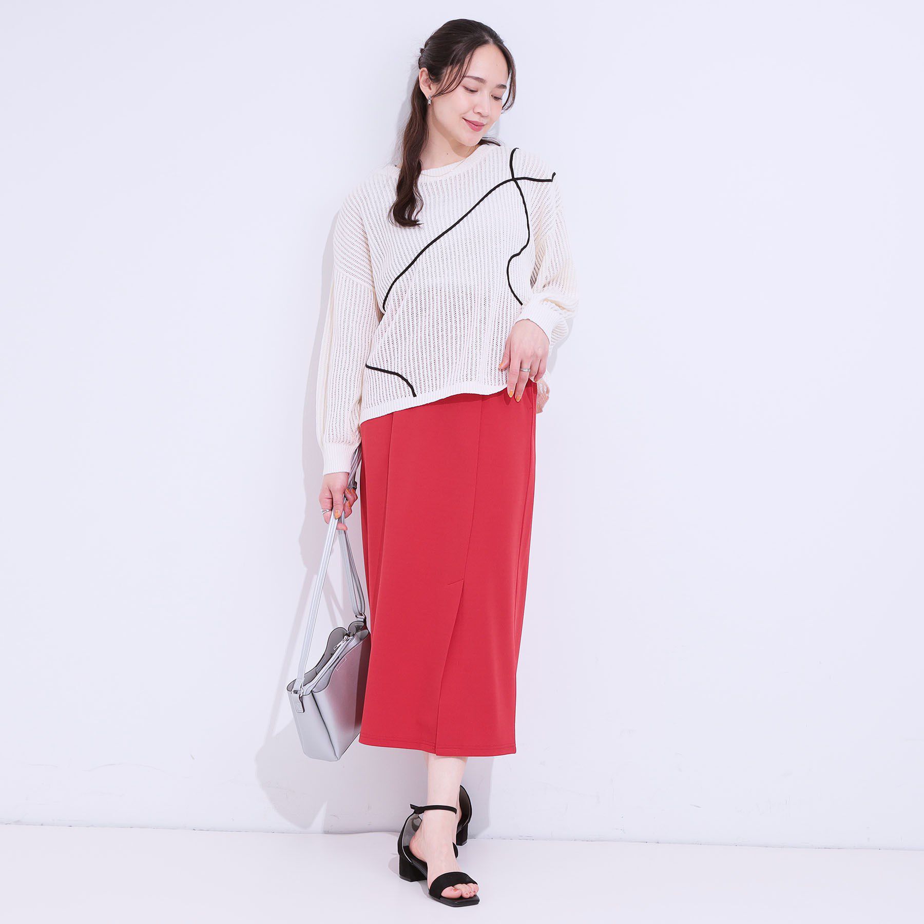 SHOO･LA･RUE「柄コード刺繍アソート メッシュ2WAYカーデ」|カーディガン|