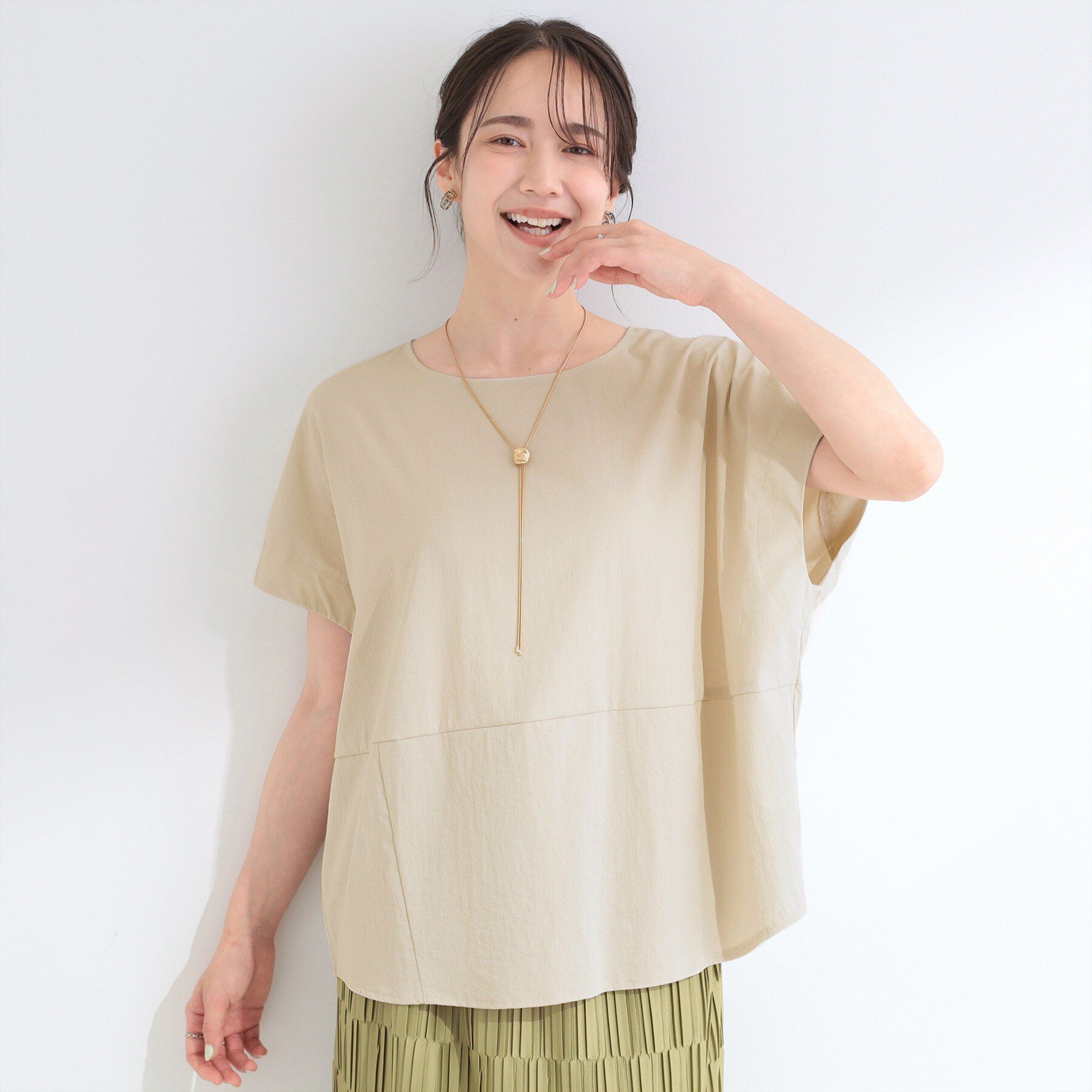 SHOO･LA･RUE「【洗濯機可/セットアップ可】軽凛(かろりん) ひんやり切替コクーントップス」|Tシャツ・カットソー|