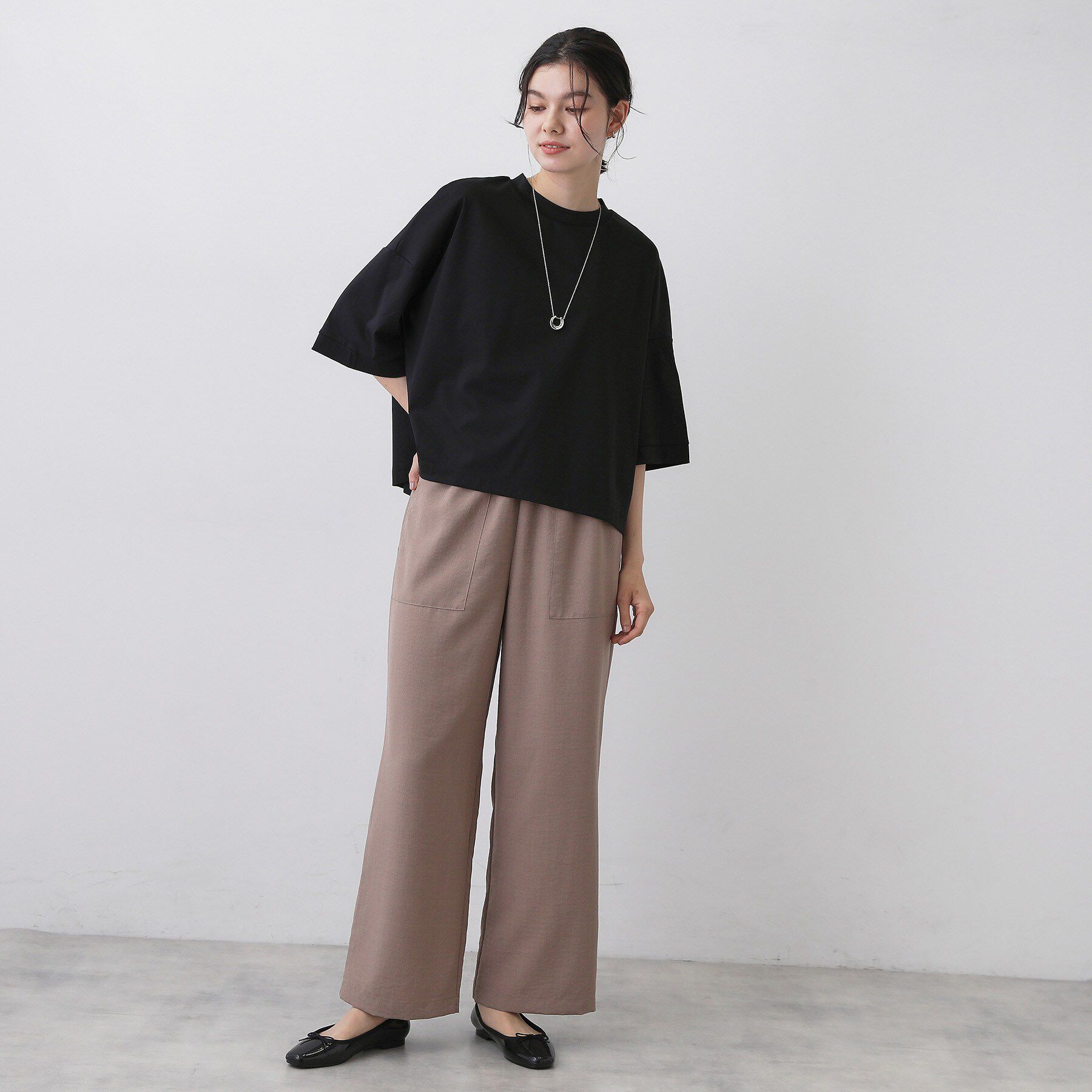 Dessin「【新色追加/体型カバー】美光沢カットソーボクシーシルエット」|Tシャツ・カットソー|