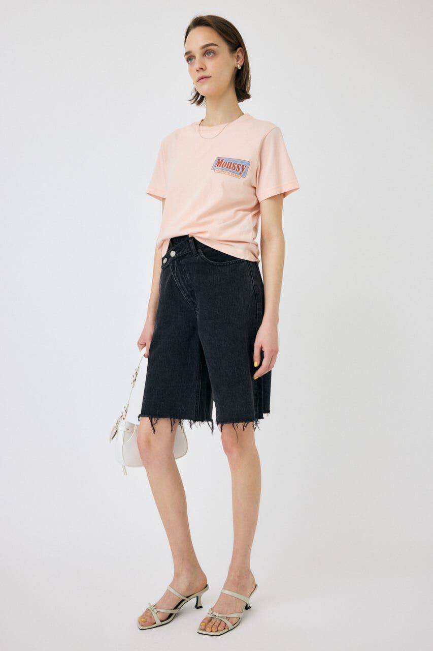 MOUSSY「CROSS WAIST ハーフパンツ」|デニム|