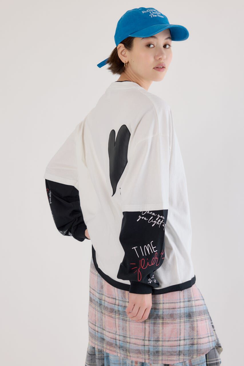 RODEO CROWNS「ハートフェイクレイヤードトップス」|Tシャツ・カットソー|
