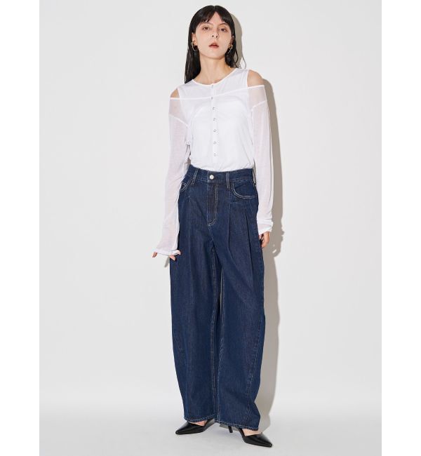 ELENDEEK「PANEL TUK DENIM WIDE PT」|デニム|