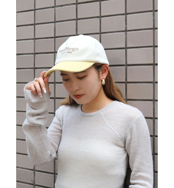 Ungrid「バイカラーコーデュロイキャップ」|キャップ・キャスケット|アイボリー
