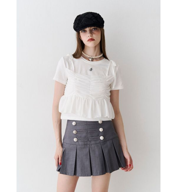 jouetie「ビスチェレイヤードトップス」|Tシャツ・カットソー|オフホワイト