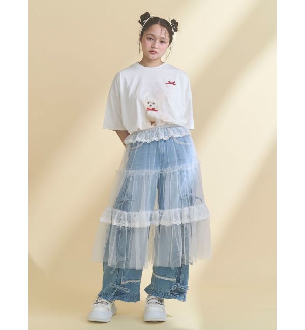 merry jenny「ribbon dog collage tee」|Tシャツ・カットソー|