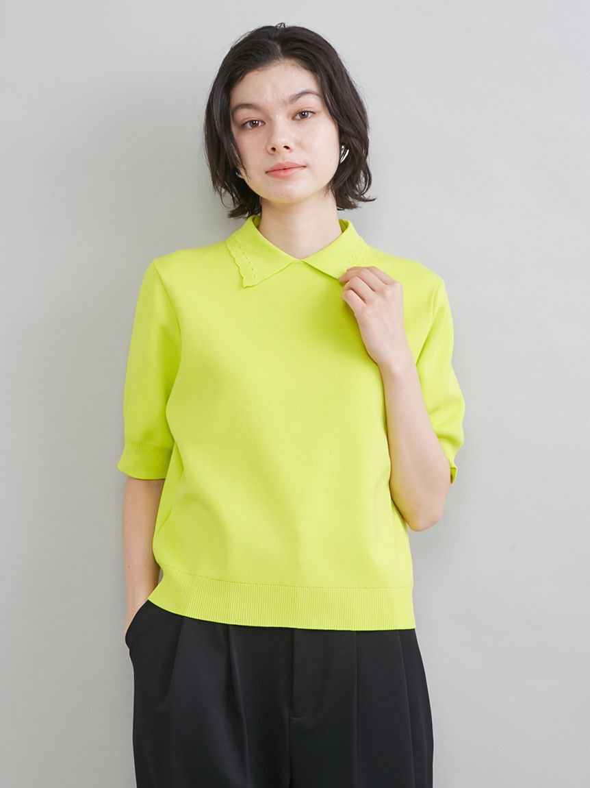 Mila Owen「【ウォッシャブル】【UVカット】スカラップレース衿ニットプルオーバー」|ニット・セーター|LIME
