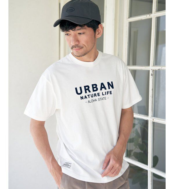 ikka「URBAN NATURE LIFE アーバンネイチャーライフ フロッキープリントTシャツ」|Tシャツ・カットソー|