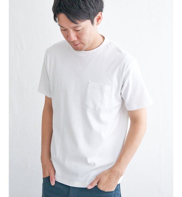 IKKA LOUNGE「ポンチクルーネックジャケットTシャツ」|Tシャツ・カットソー|ホワイト