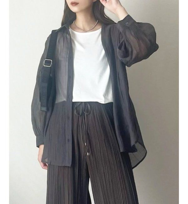 ikka「シアーバックシャーリングシャツ」|シャツ・ブラウス|