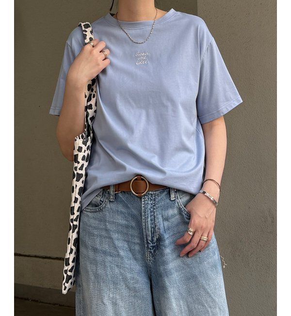Lbc with Life「ミニロゴ刺繍Tシャツ」|Tシャツ・カットソー|